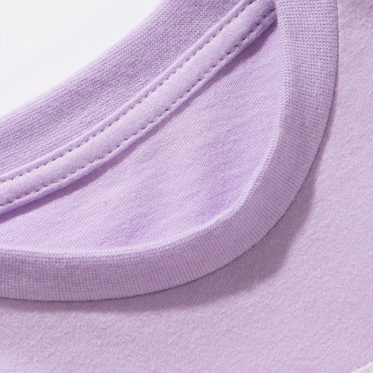 Girls Ice Cream T-Shirt – Ruffle Hem Cotton Tee in Lilac Purple