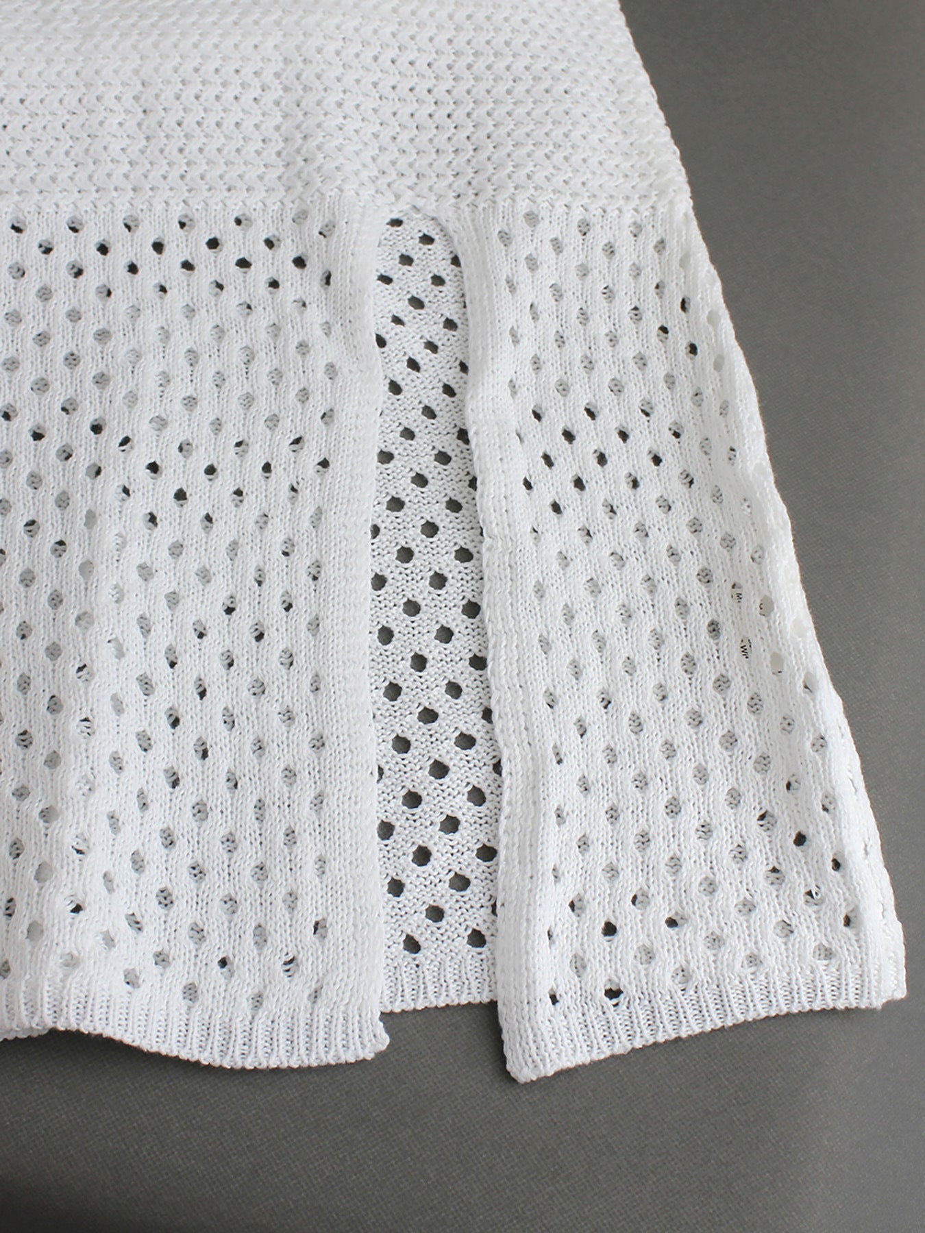 Women’s White Crochet Knit Midi Dress – Summer Sleeveless Beach Dress