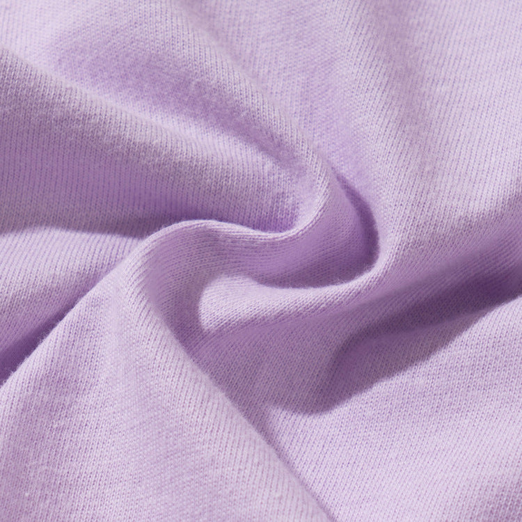 Girls Ice Cream T-Shirt – Ruffle Hem Cotton Tee in Lilac Purple